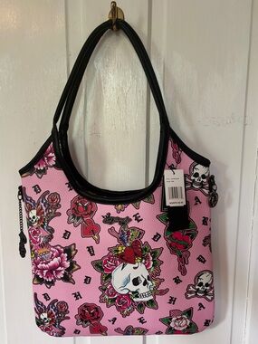 Ed Hardy Tattoo Print Tote Bag NWT